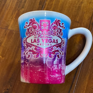 Las Vegas Nevada Skyline Mug Pink Blue Glitter Ombre Souvenir Cup